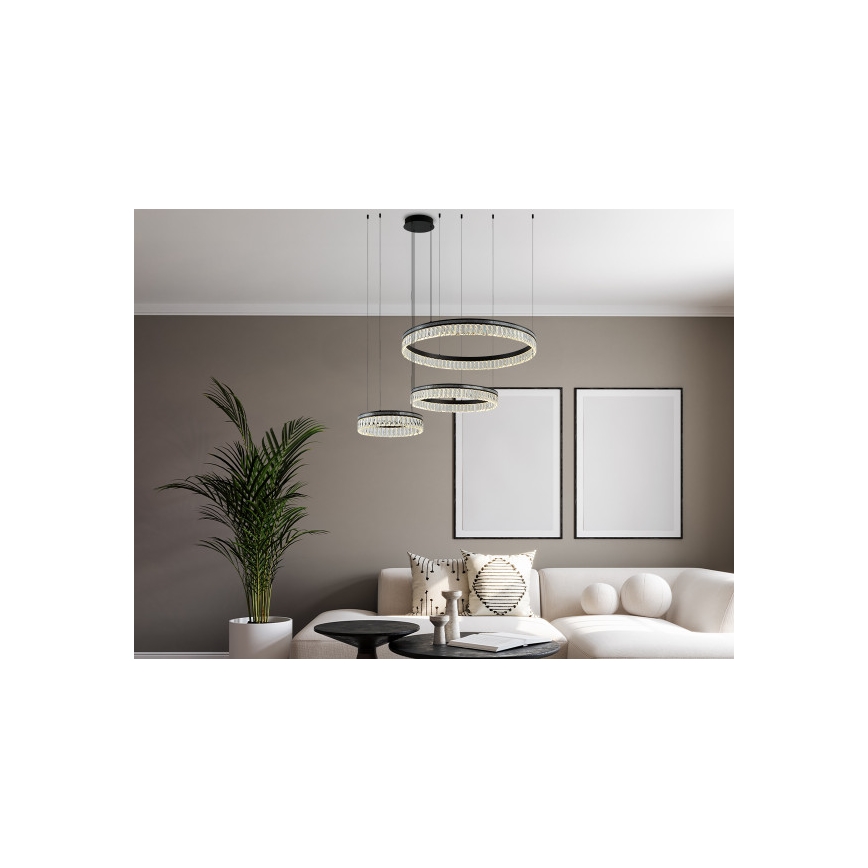 Lámpara colgante de cristal LED regulable THALIA LED/120W/230V 3000-6000K + control remoto