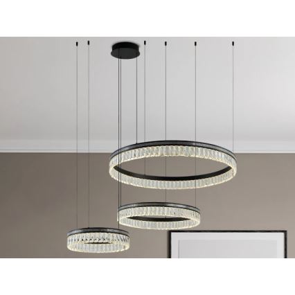 Lámpara colgante de cristal LED regulable THALIA LED/120W/230V 3000-6000K + control remoto