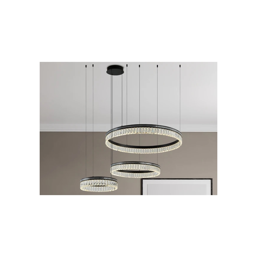 Lámpara colgante de cristal LED regulable THALIA LED/120W/230V 3000-6000K + control remoto