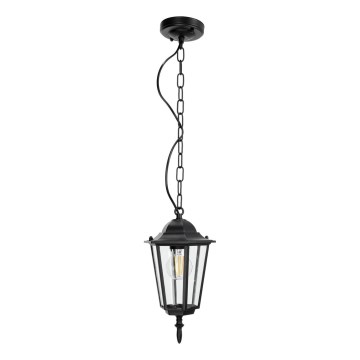 Lámpara de araña de exterior con cadena 1xE27/60W/230V negro