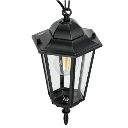 Lámpara de araña de exterior con cadena 1xE27/60W/230V negro