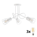 Lámpara de araña de luces de superficie OXFORD 3xE27/15W/230V blanco