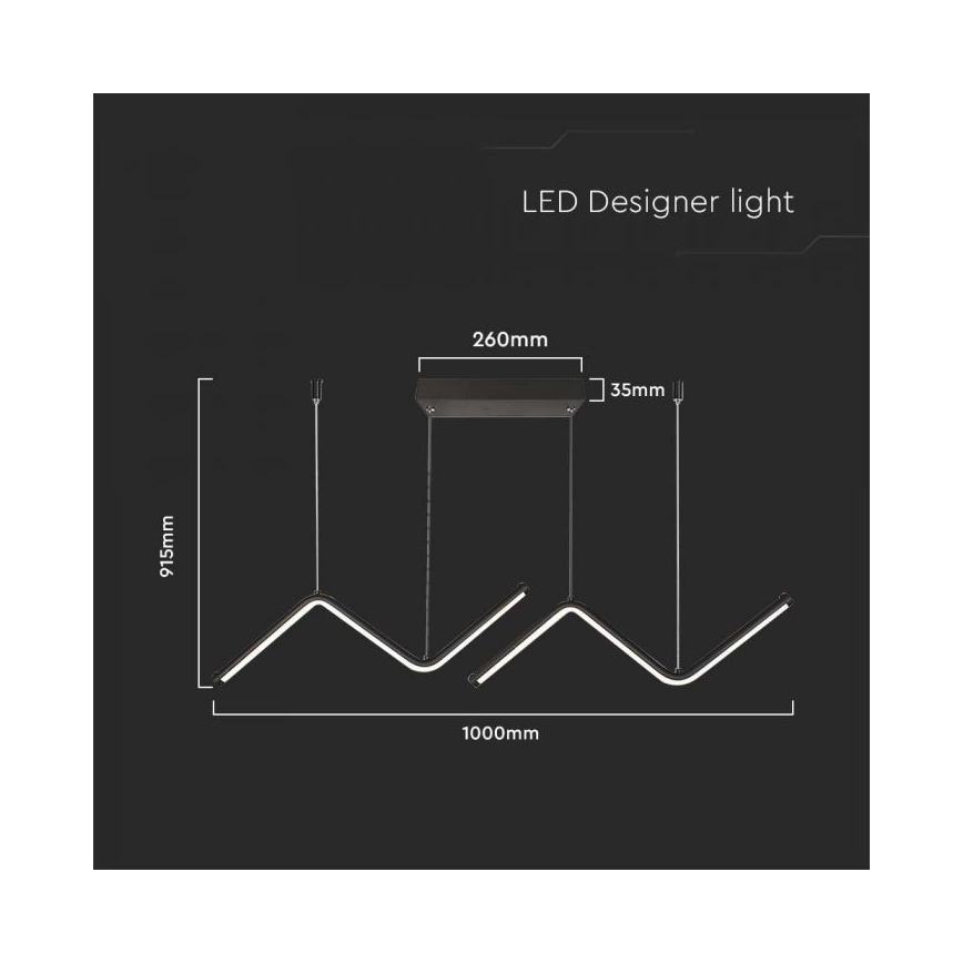 Lámpara de araña LED con cable LED/12W/230V 4000K negro