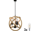 Lámpara de araña LED con cadena ROPE GLOBO 3xE14/4,3W/230V