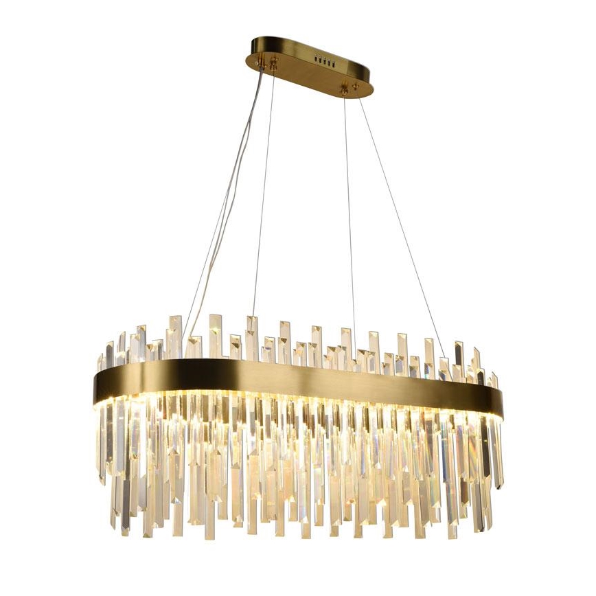 Lámpara de araña de cristal LED regulable en una cadena LED/100W/230V 3000-6500K dorado + control remoto