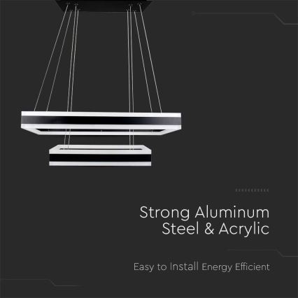 Lámpara de araña LED regulable LED/113W/230V 3000K negro