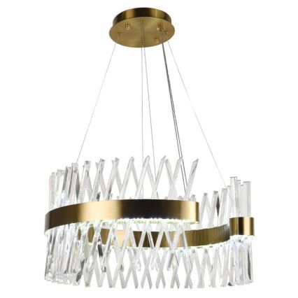 Lámpara de araña de cristal LED regulable en una cadena LED/130W/230V 3000-6500K dorado + control remoto
