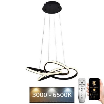 Lámpara de araña LED regulable LED/40W/230V 3000-6500K diá. 48 cm negro + control remoto