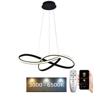 Lámpara de araña LED regulable LED/70W/230V 3000-6500K diá. 60 cm negro + control remoto