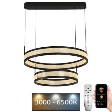 Lámpara de araña LED regulable LED/70W/230V 3000-6500K diá. 60 cm negro + control remoto