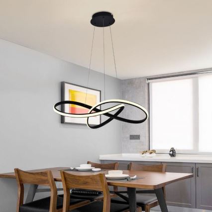 Lámpara de araña LED regulable LED/70W/230V 3000-6500K diá. 60 cm negro + control remoto