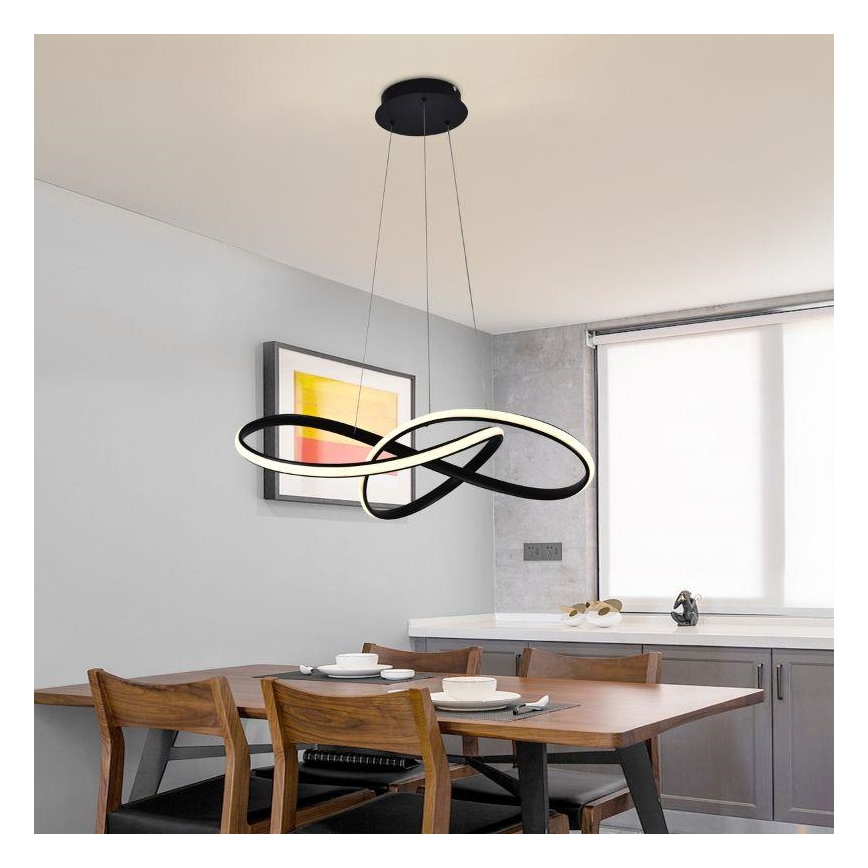 Lámpara de araña LED regulable LED/70W/230V 3000-6500K diá. 60 cm negro + control remoto
