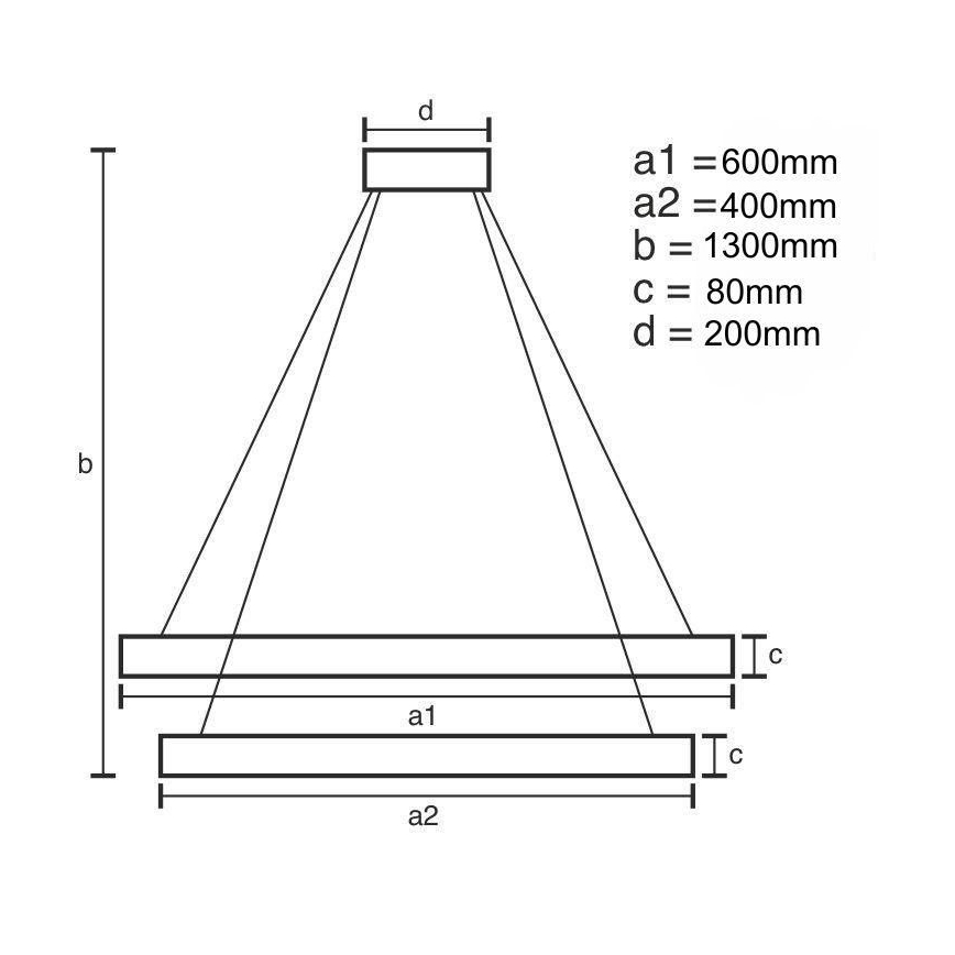 Lámpara de araña LED regulable LED/80W/230V 3000-6500K diá. 60 cm + control remoto