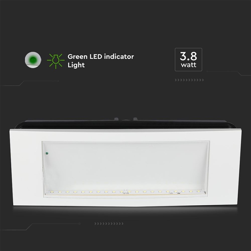 Lámpara de emergencia LED EMERGENCY EXIT SAMSUNG CHIP LED/3,8W/230V 6000K