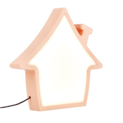 Lámpara de escritorio infantil LED HOUSE/10W/230V rosa