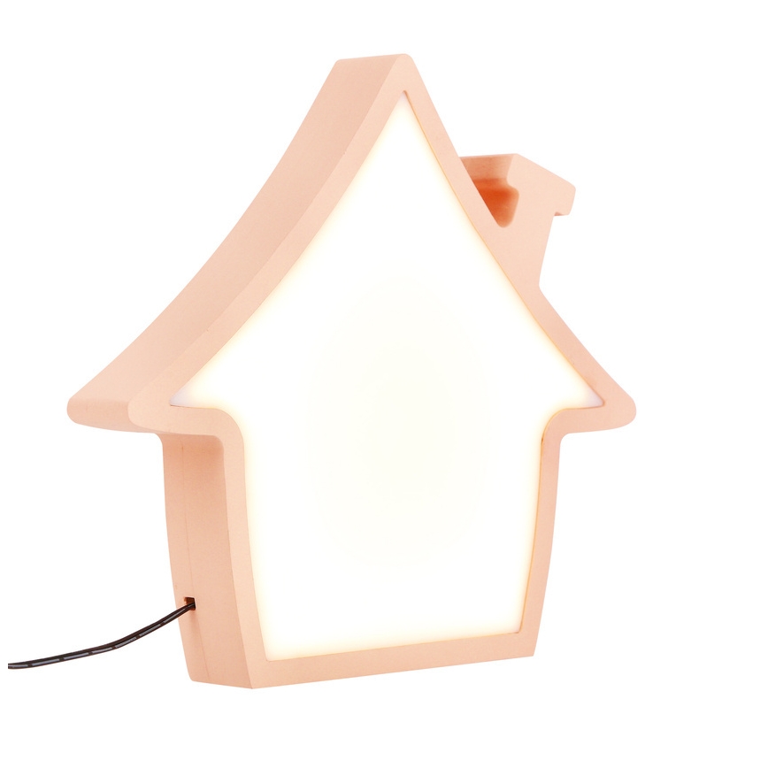 Lámpara de escritorio infantil LED HOUSE/10W/230V rosa