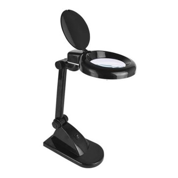Lámpara de escritorio LED con lupa LED/6W/230V 6500K negra