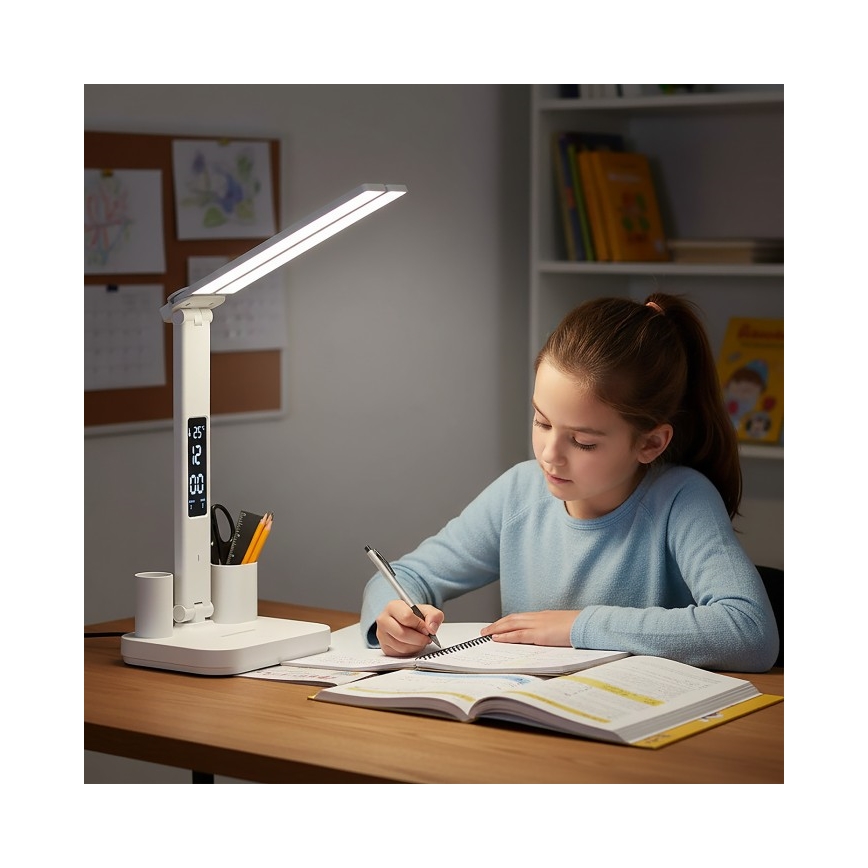 Lámpara de mesa recargable LED regulable NOBLITE P LED/5W/5V 3000/4000/6000K 2200 mAh blanca