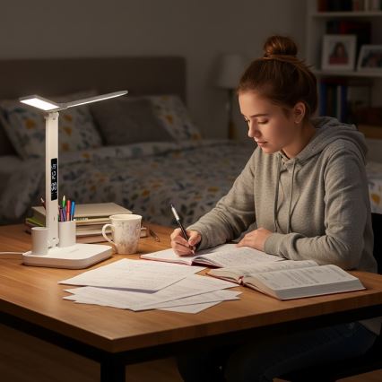 Lámpara de mesa recargable LED regulable NOBLITE P LED/5W/5V 3000/4000/6000K 2200 mAh blanca