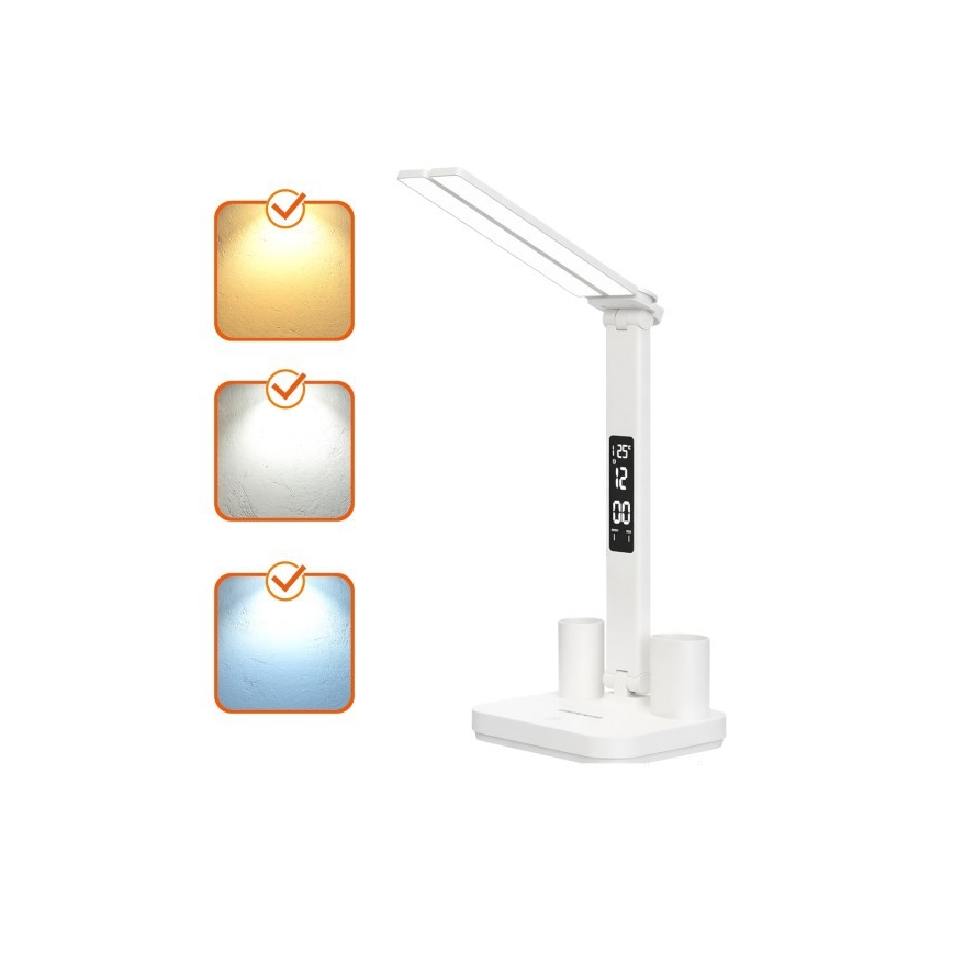 Lámpara de mesa recargable LED regulable NOBLITE P LED/5W/5V 3000/4000/6000K 2200 mAh blanca