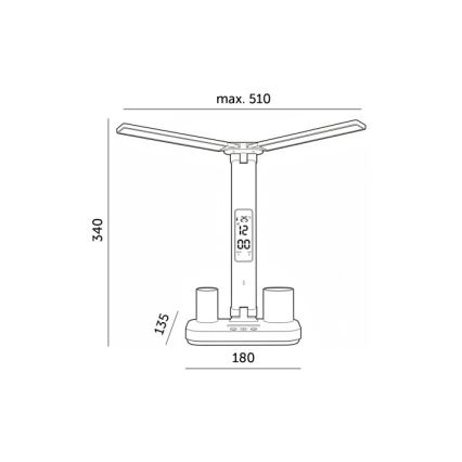 Lámpara de mesa recargable LED regulable NOBLITE P LED/5W/5V 3000/4000/6000K 2200 mAh blanca