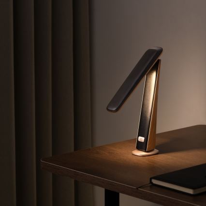 Lámpara de sobremesa LED recargable regulable TOP LED/4W/5V 1800 mAh 3000/4000/5000K marrón/negro