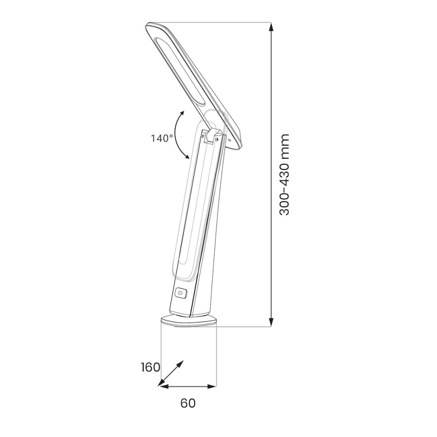 Lámpara de sobremesa LED recargable regulable TOP LED/4W/5V 1800 mAh 3000/4000/5000K marrón/negro