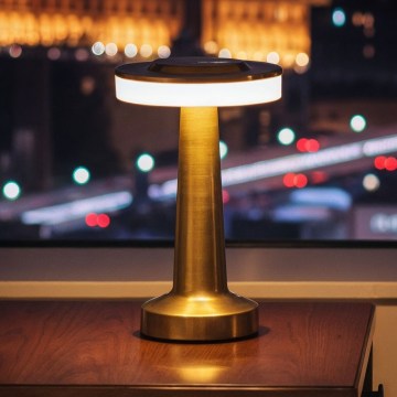 Lámpara de escritorio recargable LED regulable LONDON LED/2W/5V 2700K/4000K/6500K 400 mAh dorada