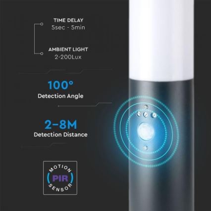 Lámpara de exterior con sensor 1xE27/60W/230V IP44 45cm antracita