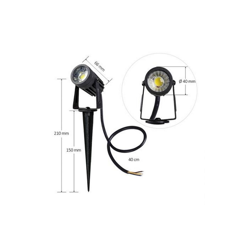 Lámpara de exterior LED LED/3W/230V 4000K IP67 negro