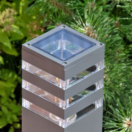 Lámpara exterior LED RGBW regulable TEKSAS 1xE27/9W/230V 2700-6500K Wi-Fi 74 cm IP44 antracita