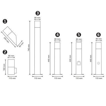 Lámpara de exterior NEW YORK 1xE27/40W/230V IP44 antracita