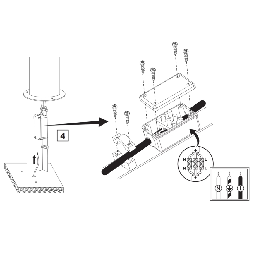 Lámpara de exterior RINO 1xE27/12W/230V IP54 74 cm negro
