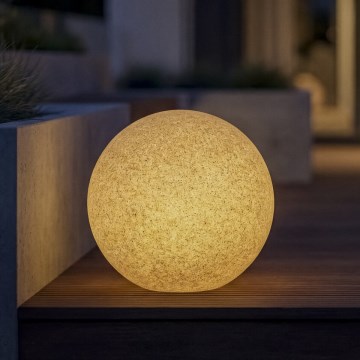 Lámpara de exterior STONO 1x E27/20W/230V, diámetro 50 cm, IP65, beige