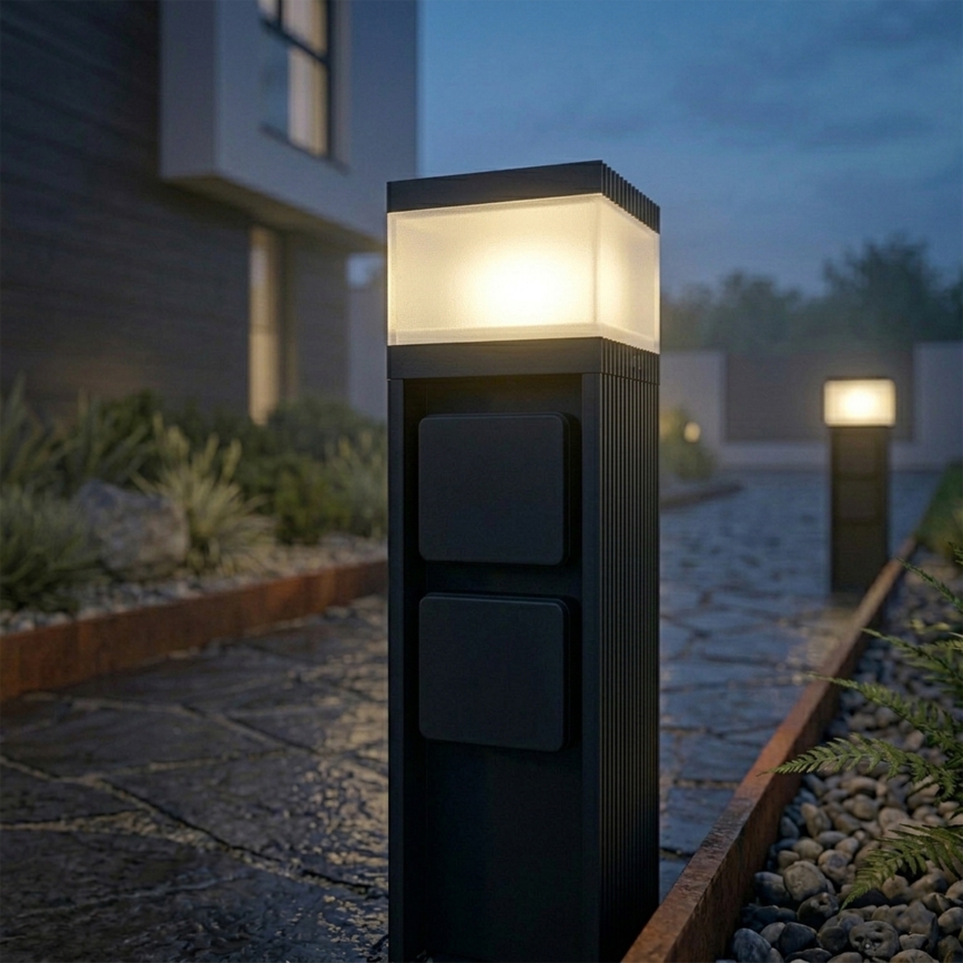 Lámpara de exterior VESPER con 2 enchufes 1xG9/5W/230V IP44 30 cm negra