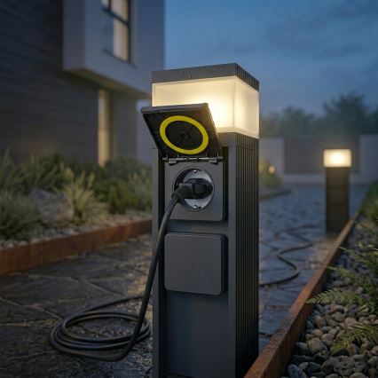 Lámpara de exterior VESPER con 2 enchufes 1xG9/5W/230V IP44 30 cm negra