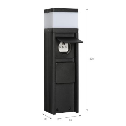 Lámpara de exterior VESPER con 2 enchufes 1xG9/5W/230V IP44 30 cm negra