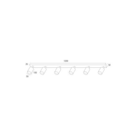 Lámpara de focos ANGIE 6xGU10/35W/230V negra