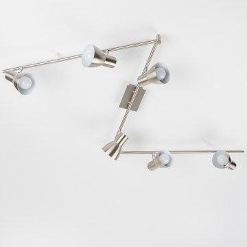 Lámpara de focos LED 6xE14/5W/230V, cromo mate