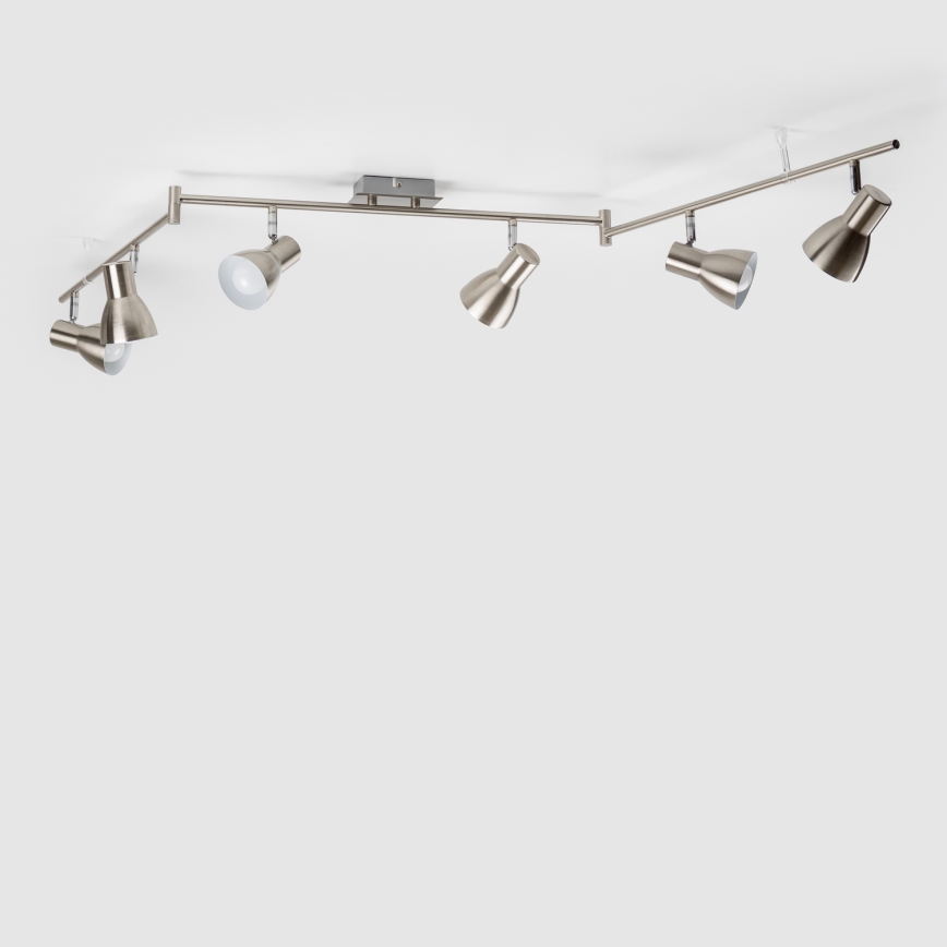 Lámpara de focos LED 6xE14/5W/230V, cromo mate