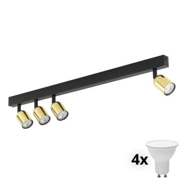Lámpara de focos LED TOP 4xGU10/10W/230V negro/dorado
