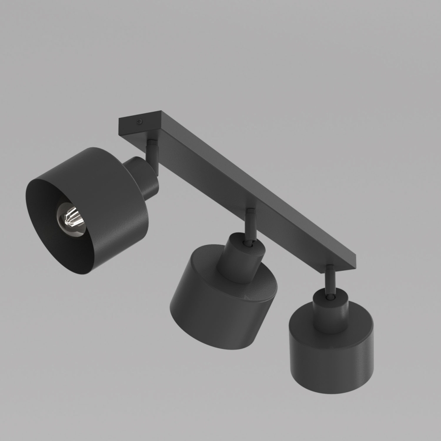 Lámpara de focos PARKLA 3x E27/15W/230V negro