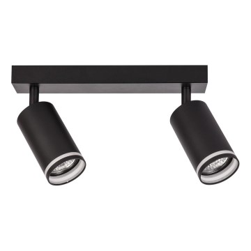 Lámpara de focos PIPE 2xGU10/10W/230V negra