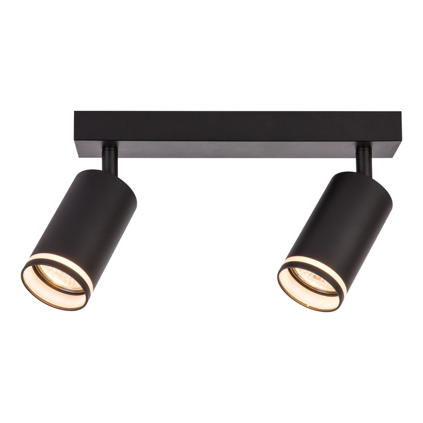 Lámpara de focos PIPE 2xGU10/10W/230V negra