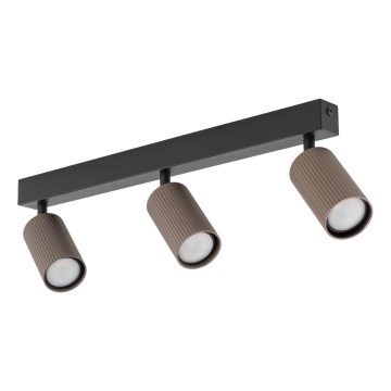 Lámpara de focos TUNE 3xGU10/10W/230V negra/marrón