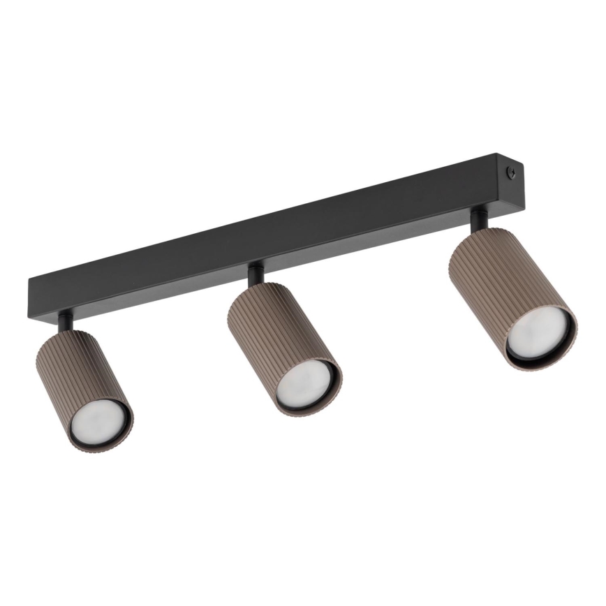 Lámpara de focos TUNE 3xGU10/10W/230V negra/marrón
