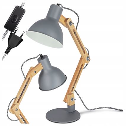 Lámpara de mesa 1xE27/40W/230V gris