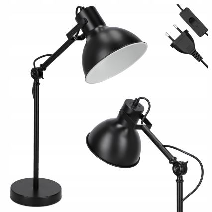 Lámpara de mesa 1xE27/40W/230V negra