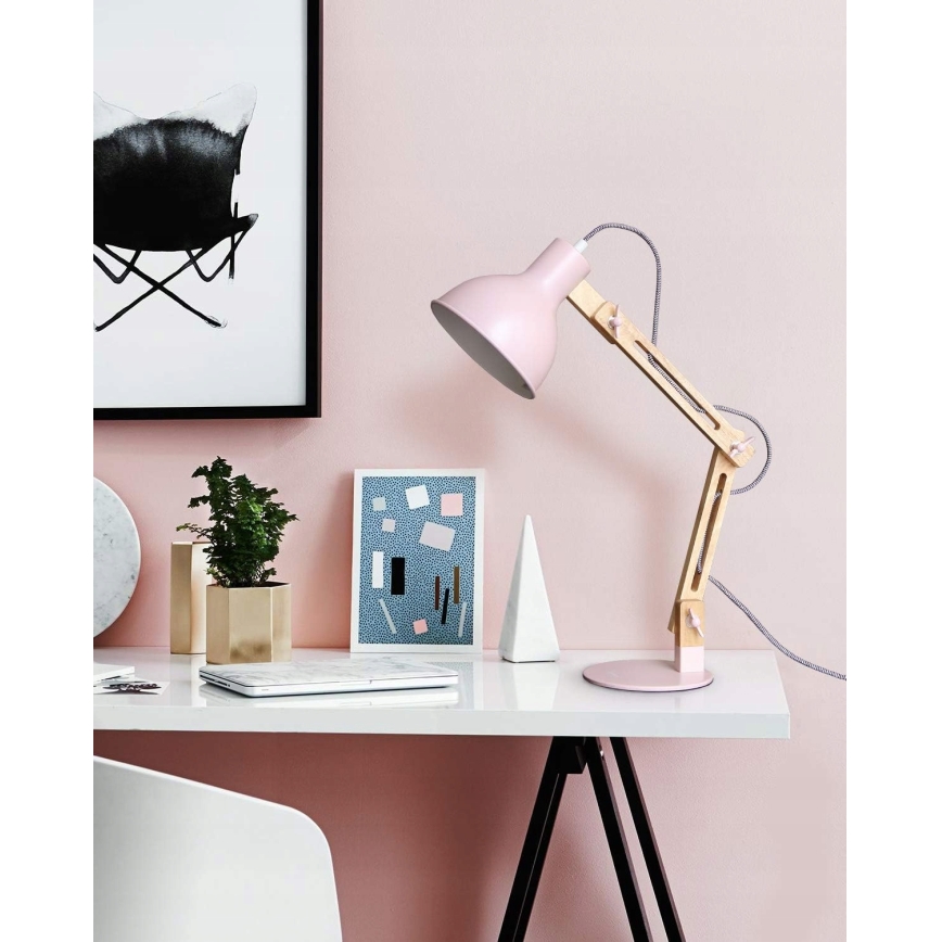 Lámpara de mesa 1xE27/40W/230V rosa