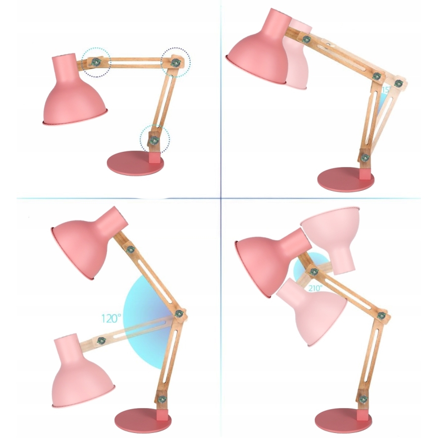 Lámpara de mesa 1xE27/40W/230V rosa